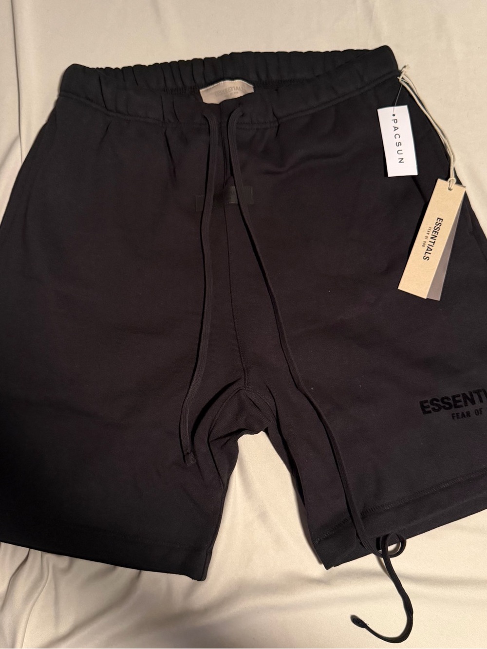 ESSENTIALS Men’s Black Drawstring Shorts